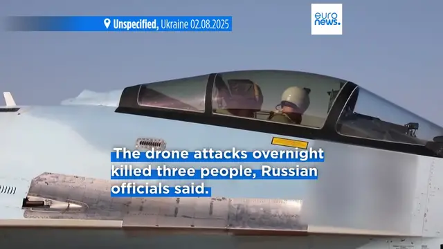 'Video thumbnail for Ukraine claims attacks on Russian drone storage airbase and military plant'