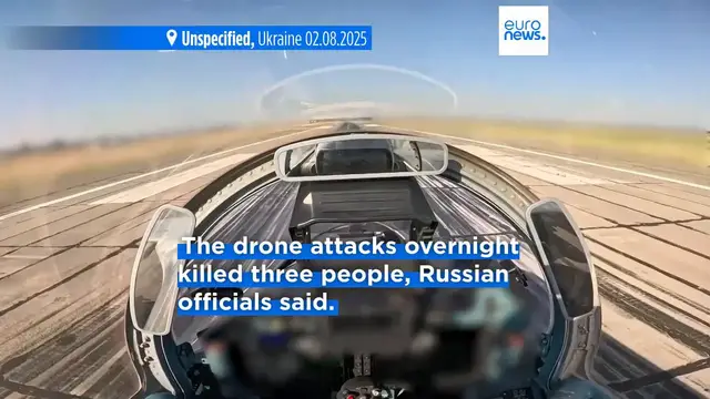 'Video thumbnail for Ukraine claims attacks on Russian drone storage airbase and military plant'