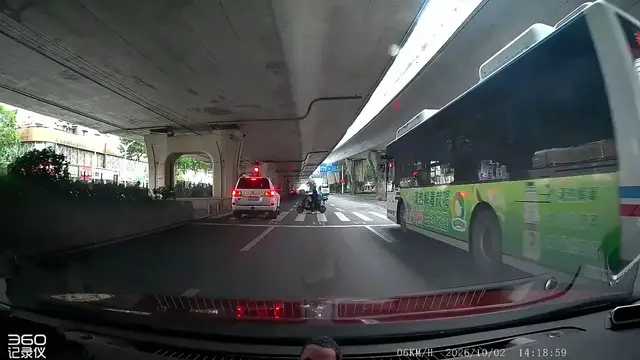 Video thumbnail for White SUV Stops Just in Time for Electric Scooter at Wuhan Crosswalk