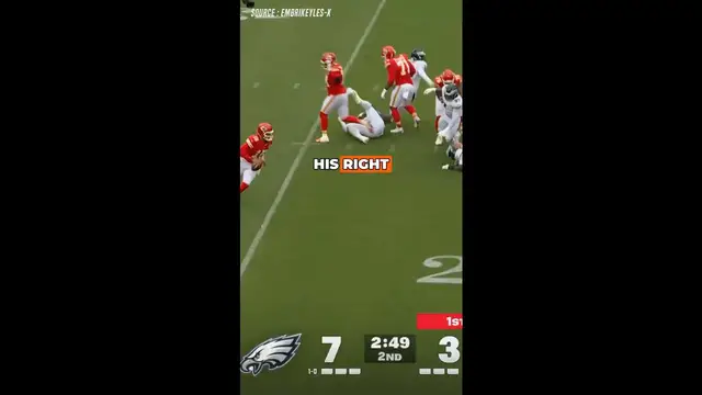 'Video thumbnail for Patrick Mahomes Scored An Electric Rushing Touchdown Against Eagles Despite Loss'