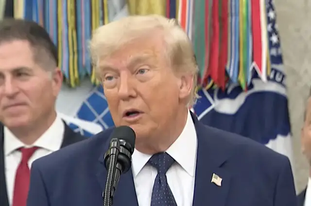 Video thumbnail for US president Trump defends FIFA's Balogun red card reversal
