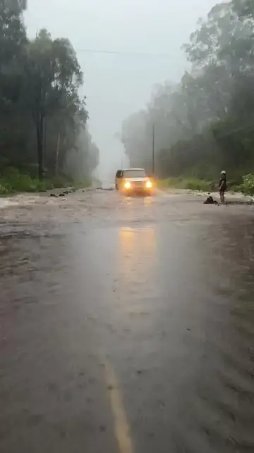 Video thumbnail for Vehicles Crossing Flooded Highway during Hurricane Lala