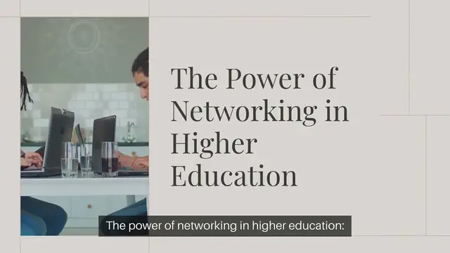Video thumbnail for The power of networking in higher education