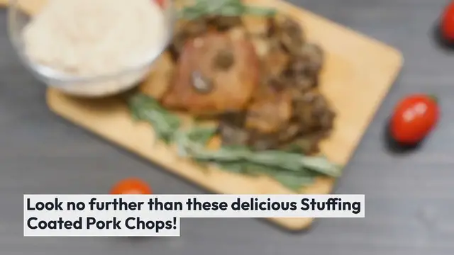 Video thumbnail for Stuffing Coated Pork Chops Recipe