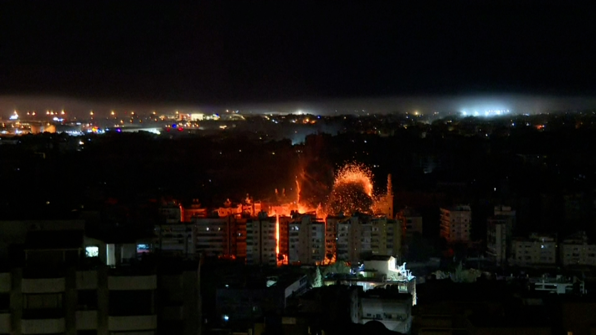 Video thumbnail for Israeli strikes hit Beirut suburbs