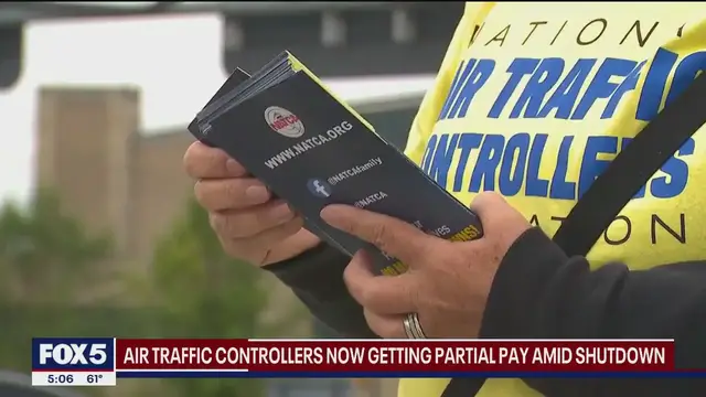 'Video thumbnail for Air traffic controllers receiving partial pay amid gov. shutdown'