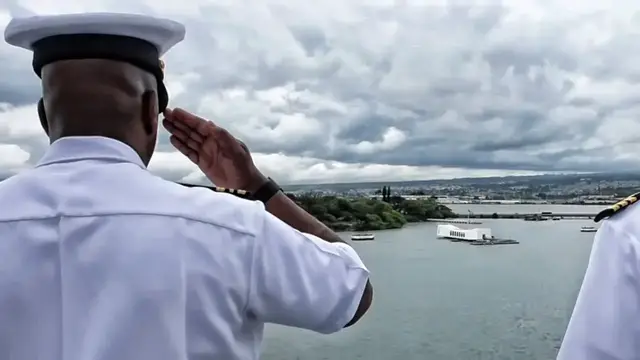 Video thumbnail for USS Bonhomme Richard Renders Honors At Pearl Harbor