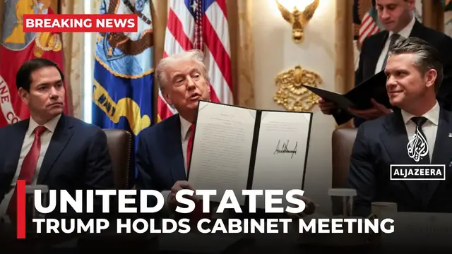 'Video thumbnail for Trump hails ‘end’ of war, despite Israeli government not yet approving ceasefire deal'
