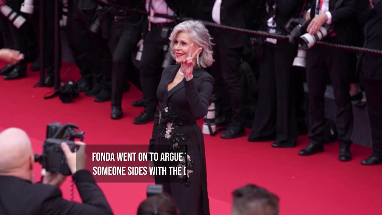 Video thumbnail for Jane Fonda calls on entertainment industry leaders to defend 'right to free expression'.