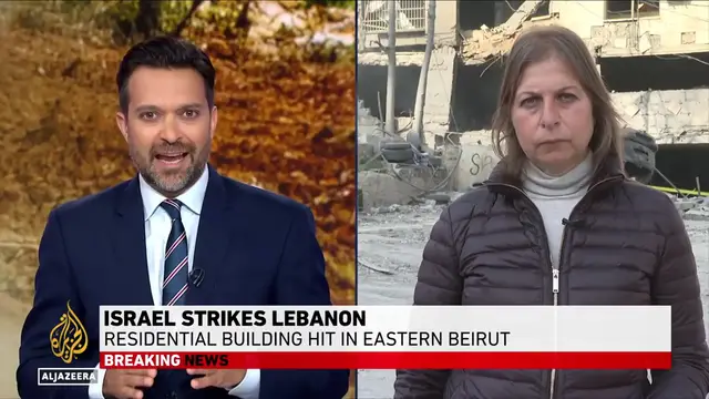Video thumbnail for Israel strikes Lebanon: Residential building hit in eastern Beirut