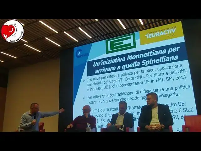 'Video thumbnail for Serve un' iniziativa monettiana (funzionalista), per arrivare a quella spinelliana (federalista).'