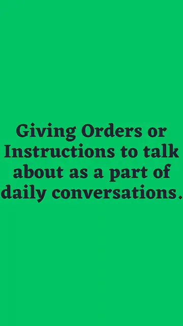 Video thumbnail for Giving Orders or Instructions Part 10