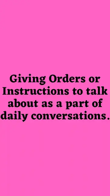 Video thumbnail for Giving Orders or Instructions Part 2
