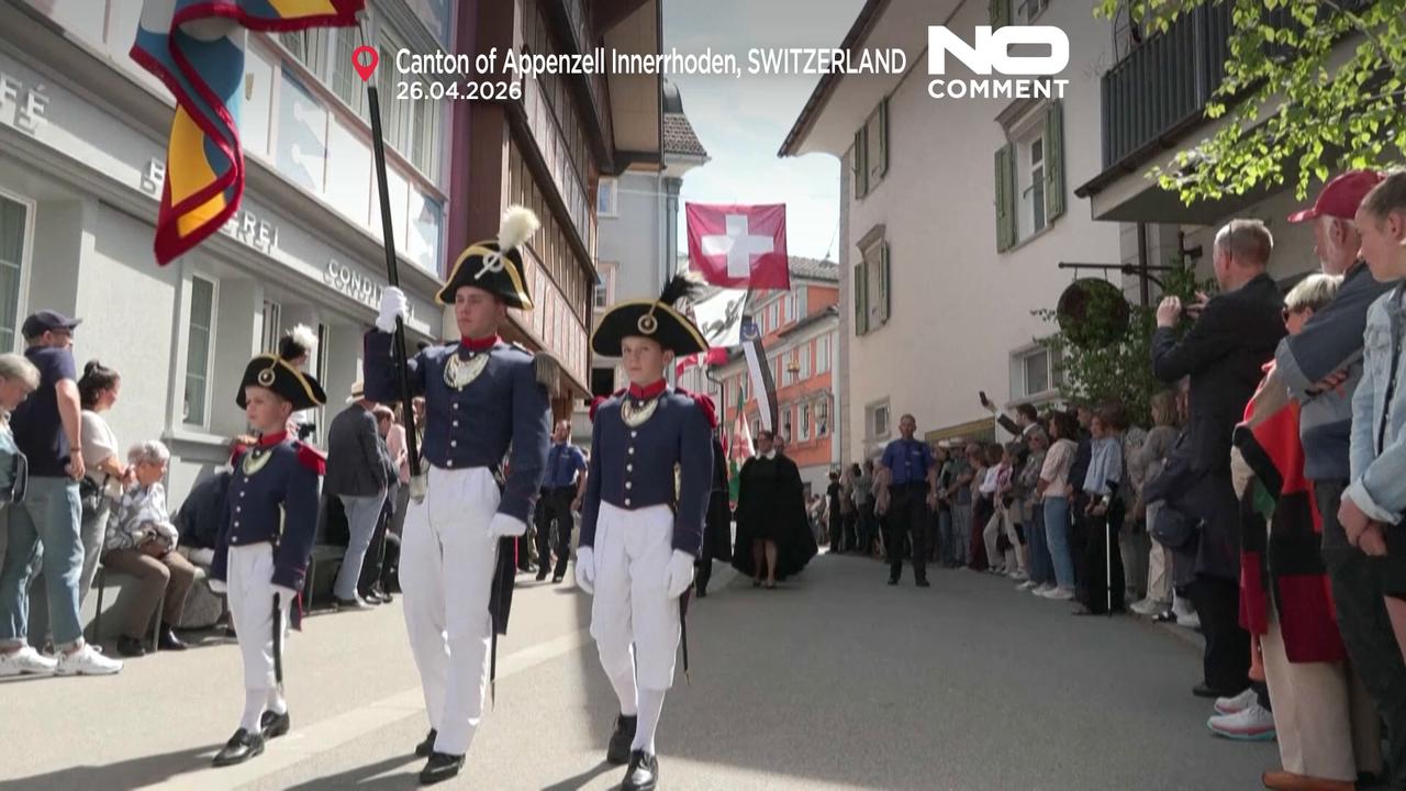Video thumbnail for Swiss voters raise hands in centuries-old open-air election