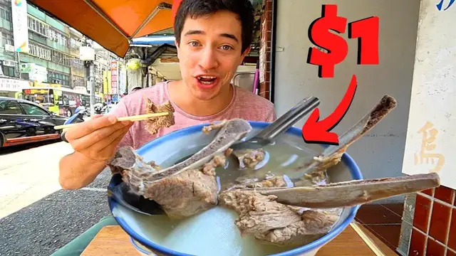 'Video thumbnail for CRAZY $1 STREET FOOD in Taiwan!! CHEAPEST Taiwanese Food on Dihua Old Street, Taipei!'