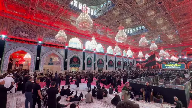 Video thumbnail for Iraq: Hundreds gather at Abbas Shrine in Karbala for Muharram commemorations.
