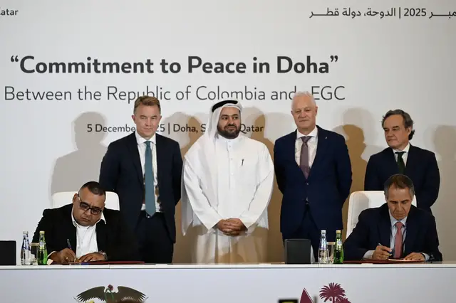 Video thumbnail for Colombia signs peace-building deal in Qatar to disarm biggest drug gang