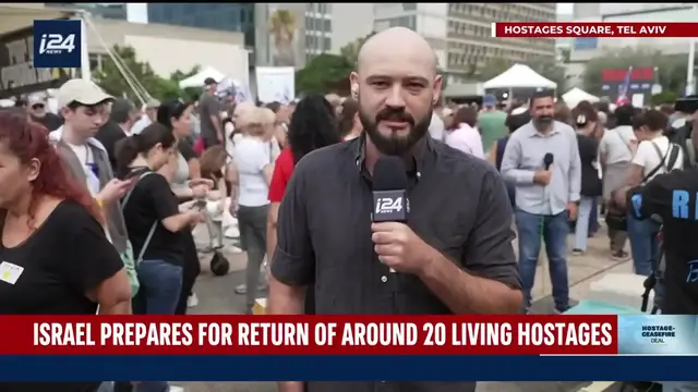 'Video thumbnail for @SwiftJournalism from Hostage Square as Israel prepares for the return of around 20 living hostages'