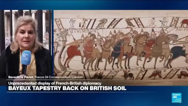 Video thumbnail for Macron set to unveil Bayeux Tapestry in 'once in a generation' UK loan