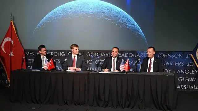 Video thumbnail for US: Türkiye joins NASA’s Artemis Accords as 71st signatory to peaceful space exploration pact.