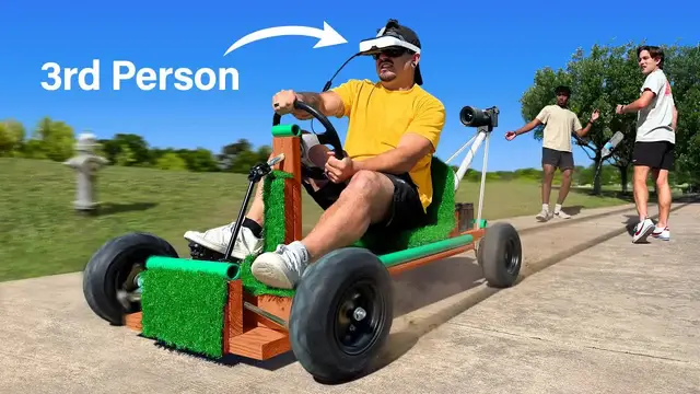 'Video thumbnail for jake carlini: built a 3rd person mario kart go-kart!'