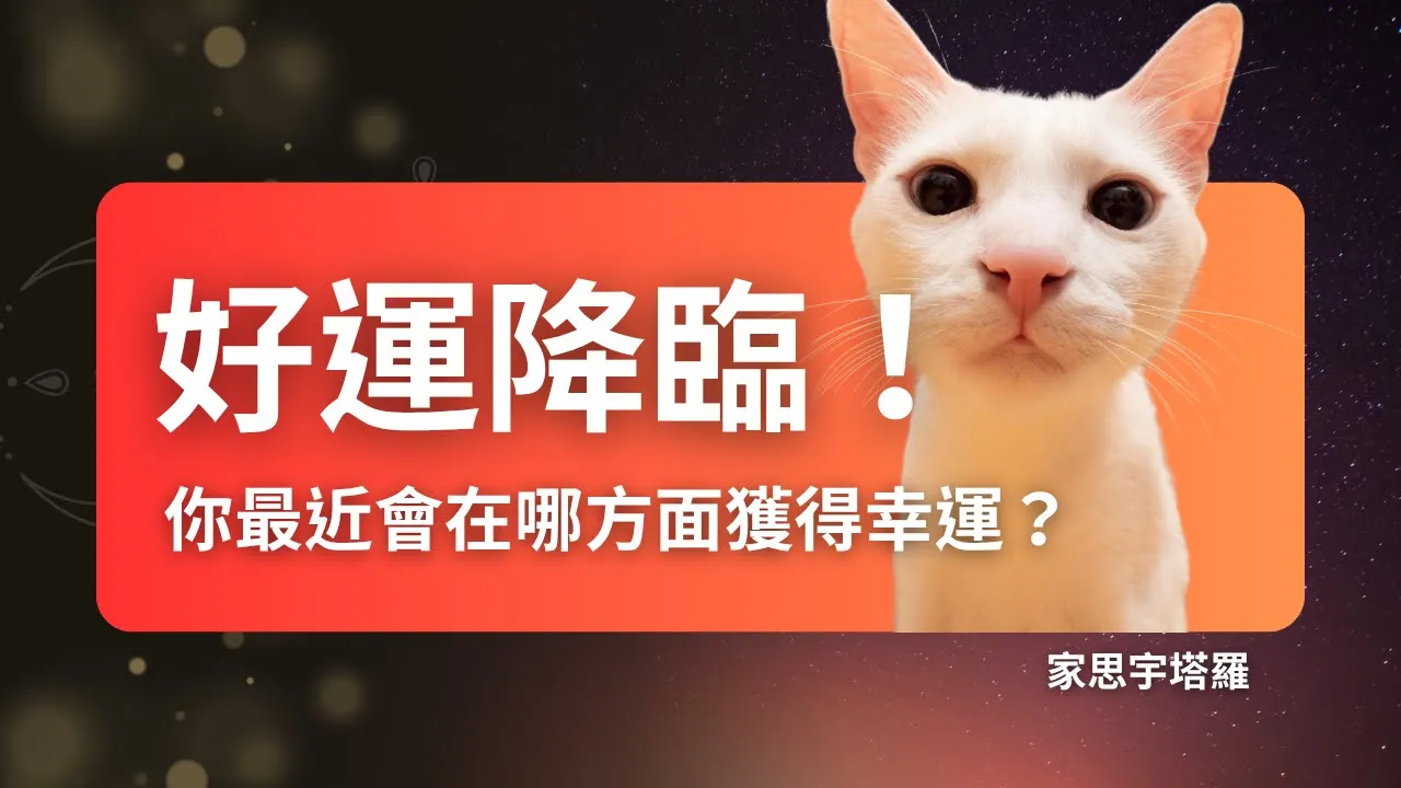 Video thumbnail for 好運降臨！測測你最近會在哪方面獲得幸運？塔羅陪你發現生活驚喜｜家思宇塔羅