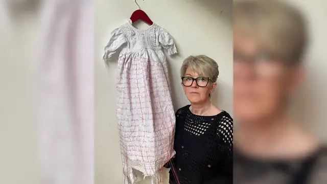 Video thumbnail for Artist sews names of Gaza children killed by Israel into gown