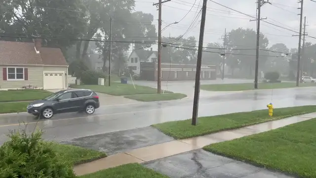 Video thumbnail for US: Heavy Rainfall and Strong Winds Batter Highland, IN.