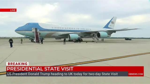 Video thumbnail for WATCH: Bev Turner prepares to board Air Force One with Donald Trump ahead of UK state visit