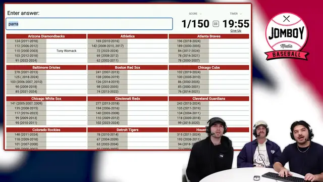 Video thumbnail for Can we name every teams' stolen base leader since 2000? (MLB Sporcle)
