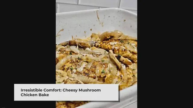 Video thumbnail for Cheesy Baked Mushroom Chicken
