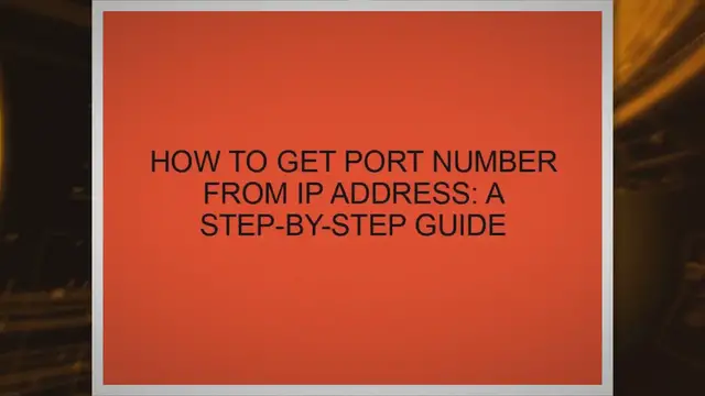 'Video thumbnail for How to Get Port Number from IP Address: A Step-by-Step Guide'