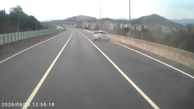 Video thumbnail for Car Loses Control and Rolls Over on Zhejiang Highway