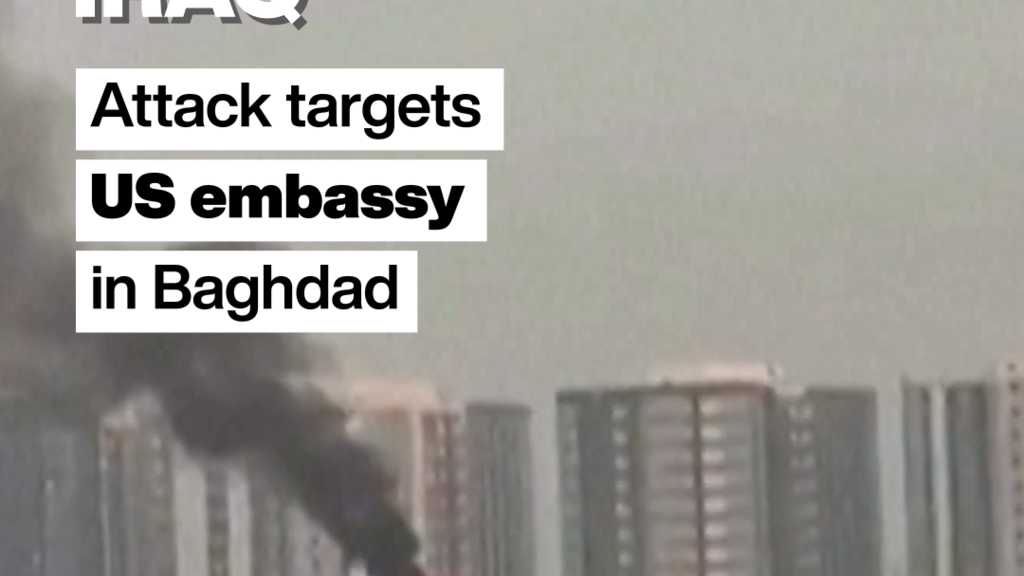 Video thumbnail for US embassy attacked in Baghdad, after strikes kill Iran-backed fighters in Iraq