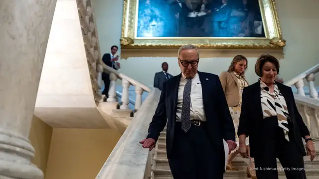 'Video thumbnail for Democrats refute Trump’s claim that government funding talks are ongoing'