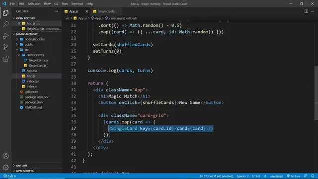 Video thumbnail for Build a Memory Game with React #5 - Making Card Choices