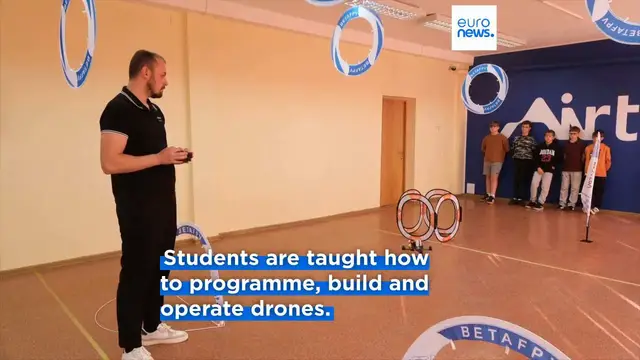 'Video thumbnail for Lithuanian children learn how to build, programme and fly drones in after-school course'