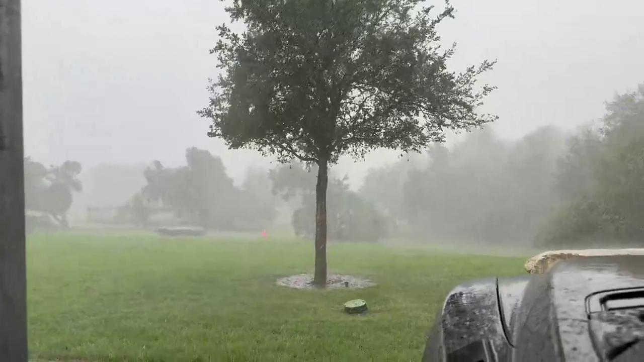 Video thumbnail for US: Severe Storms Sweep Texas, Bringing Heavy Rain and Intense Hail.