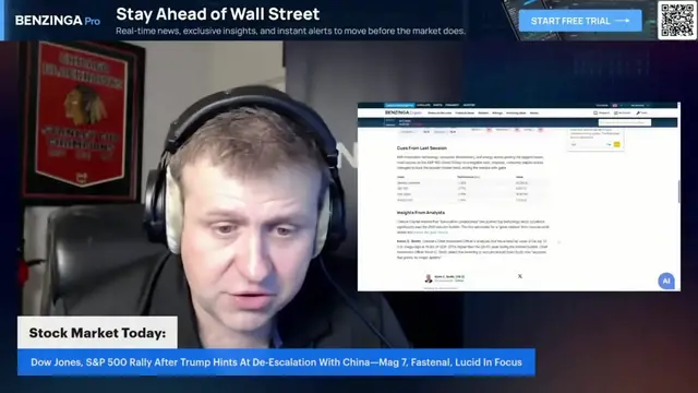 'Video thumbnail for Stock Market News Today: Dow Jones, S&P 500 Rally After Trump Hints At De-Escalation With China—Mag 7, Fastenal, Lucid'