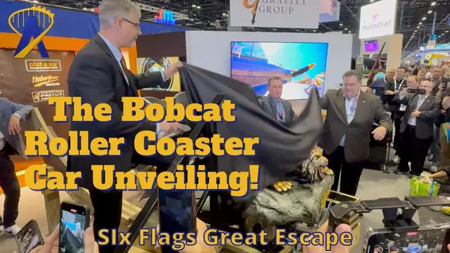 'Video thumbnail for The Bobcat Coaster Car Reveal for Six Flags Great Escape at IAAPA Expo 2023'