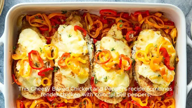 Video thumbnail for Cheesy Baked Chicken and Peppers