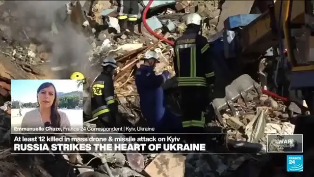 'Video thumbnail for 'They had no time to take shelter': At least 12 people killed by Russian strikes on Kyiv'