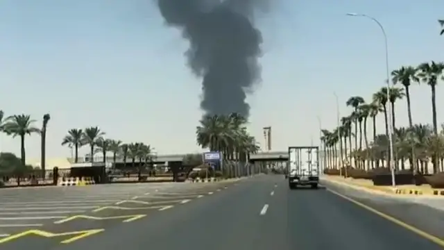 Video thumbnail for Yemen's Houthis strike Saudi capital Riyadh for the first time