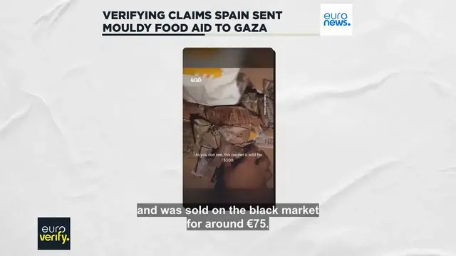 Video thumbnail for Verifying claims Spain sent humanitarian supplies in bad condition to Gaza