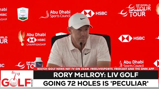 'Video thumbnail for Rory McIlroy: 'Peculiar' LIV Golf is expanding to 72 holes'