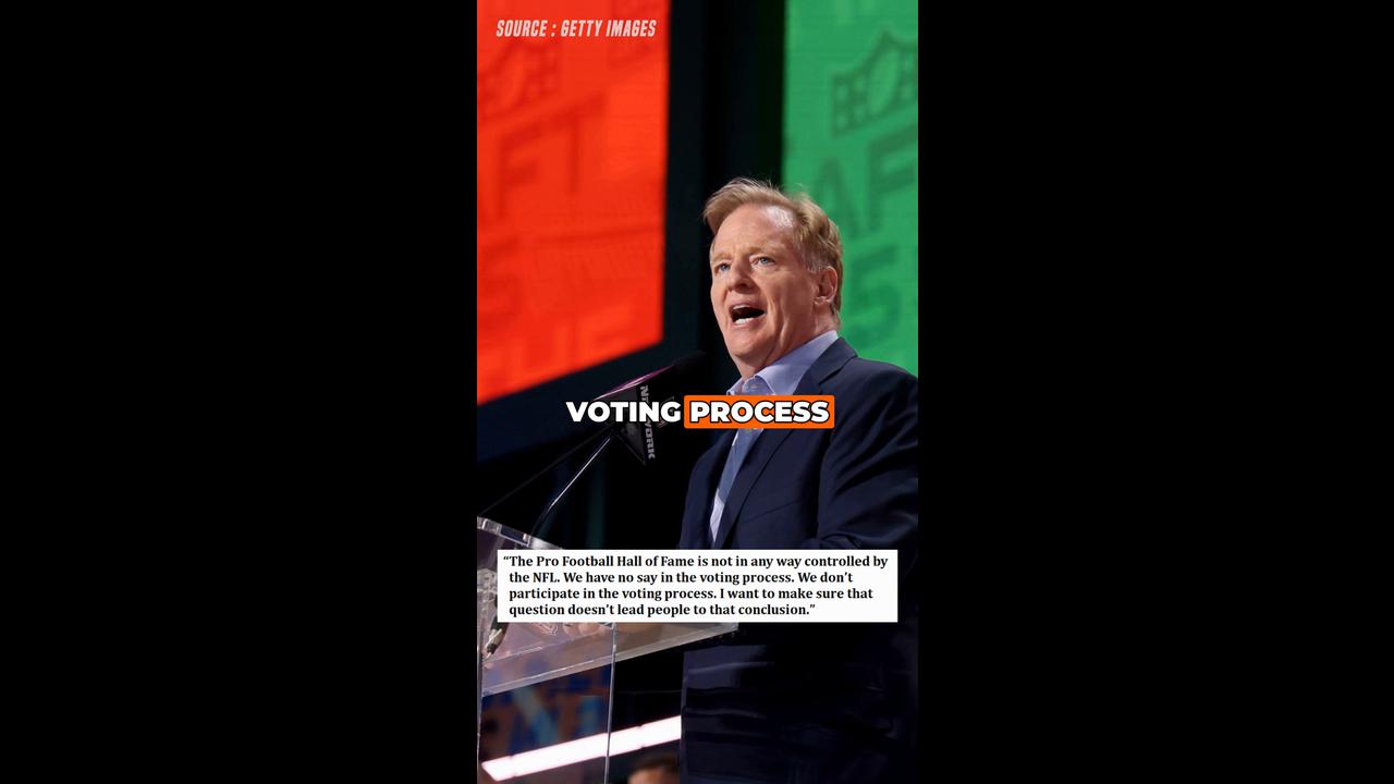 Video thumbnail for Roger Goodell Responds to Bill Belichick Hall of Fame Snub