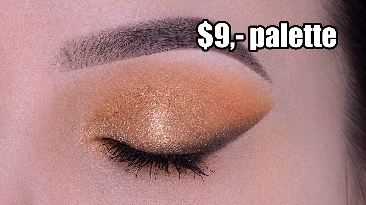 Video thumbnail for Affordable Soft Copper Glitter Eye Makeup Tutorial using $9,- palette