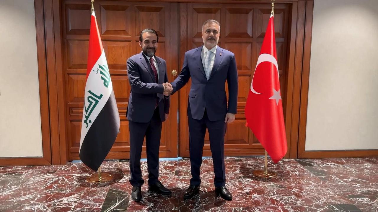 Video thumbnail for Türkiye: Turkish FM Fidan receives Iraqi Taqaddum Party leader Halbousi in Ankara.