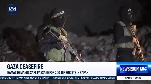 'Video thumbnail for Gaza ceasefire: Hamas demands safe passage for 200 terrorsts in Rafah'