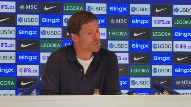 Video thumbnail for UK: Chelsea head coach Alonso addresses media following Brighton win.